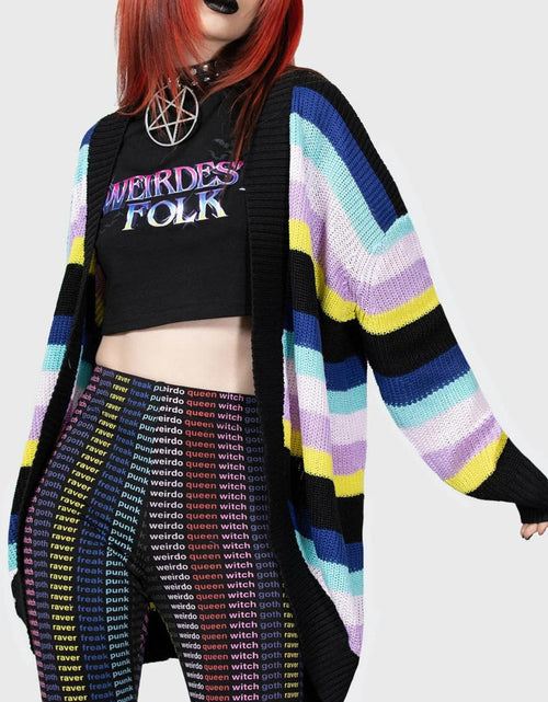 Load image into Gallery viewer, Striped Open Front Long Sleeve Cardigan
