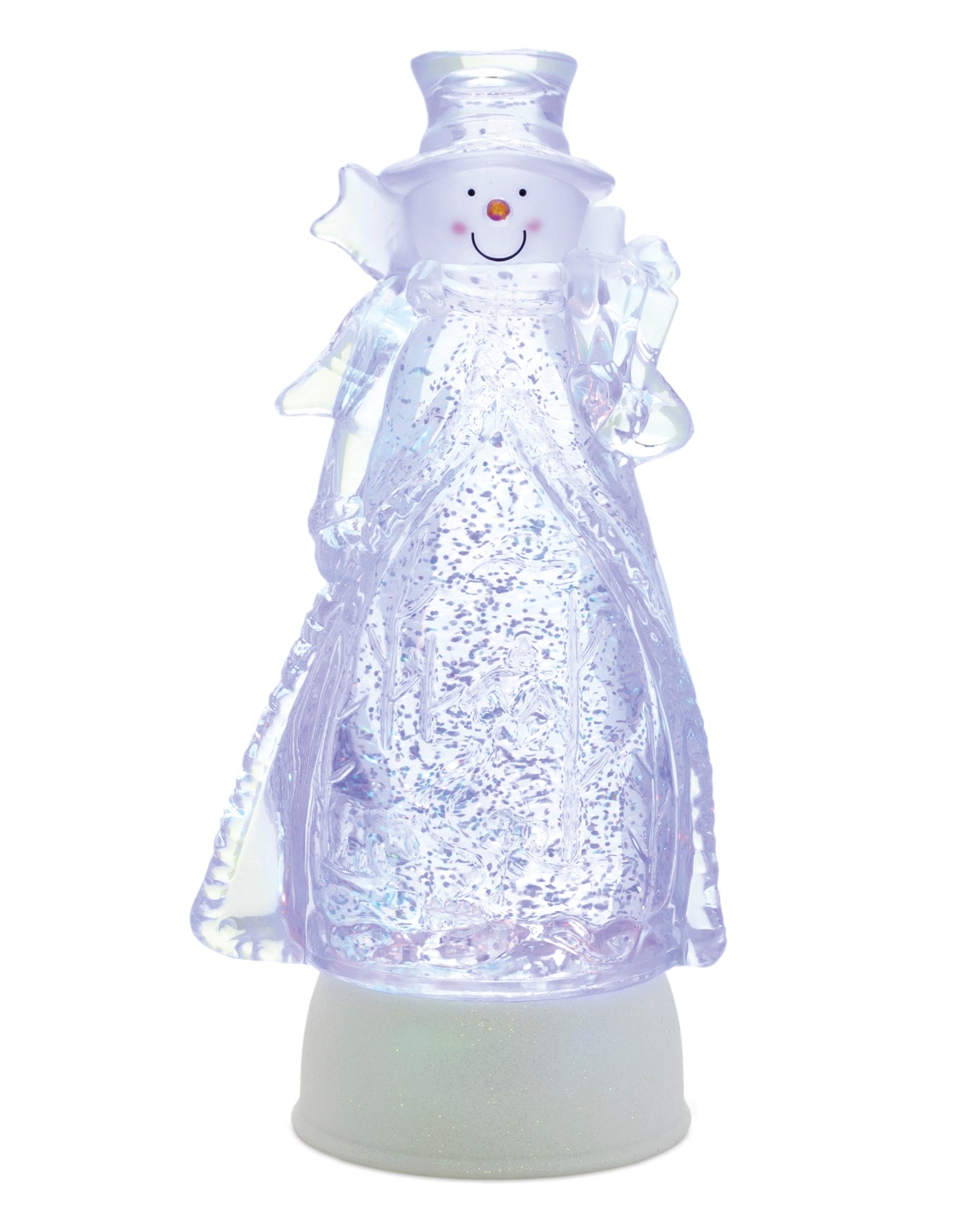 LED Snowman Snow Globe 10"H