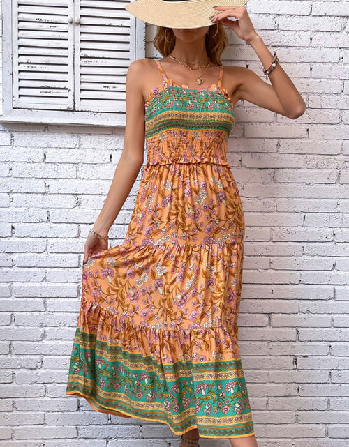 Load image into Gallery viewer, Printed Square Neck Midi Cami Dress
