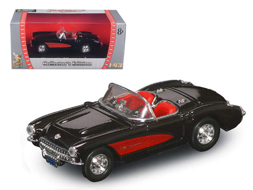 Load image into Gallery viewer, 1957 Chevrolet Corvette Convertible Black 1/43 Diecast Model Car by Road Signature
