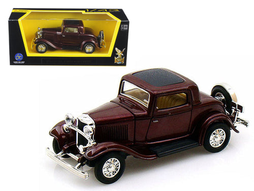 Load image into Gallery viewer, 1932 Ford 3-Window Coupe Burgundy 1/43 Diecast Model Car by Road Signature
