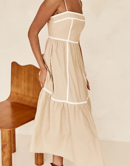 Load image into Gallery viewer, Contrast Trim Square Neck Midi Cami Dress
