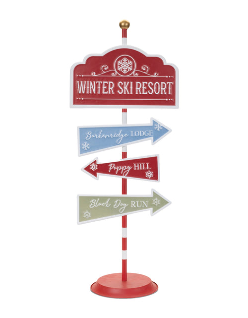 Load image into Gallery viewer, Dog Ski Resort Sign 33.5"H
