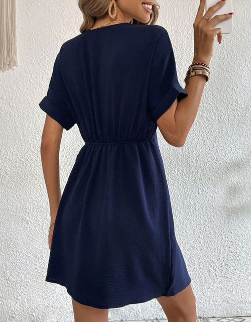 Load image into Gallery viewer, Perfee Tied Cuffed Sleeve Surplice Dress
