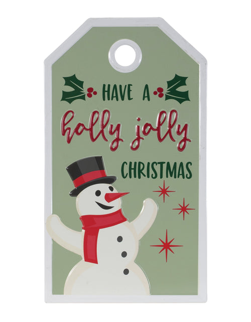Load image into Gallery viewer, Metal Snowman Christmas Sentiment Tag 16"H
