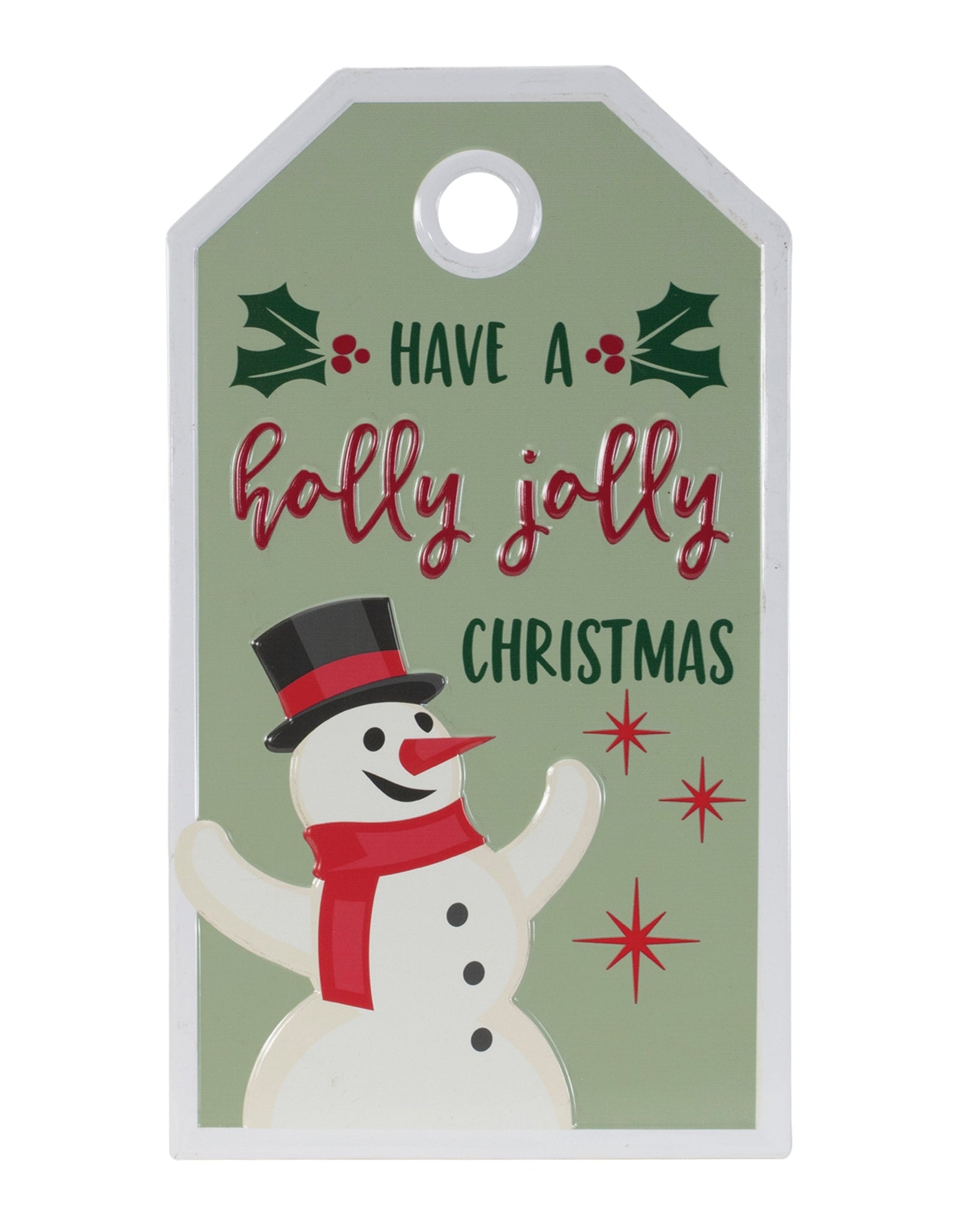 Metal Snowman Christmas Sentiment Tag 16"H