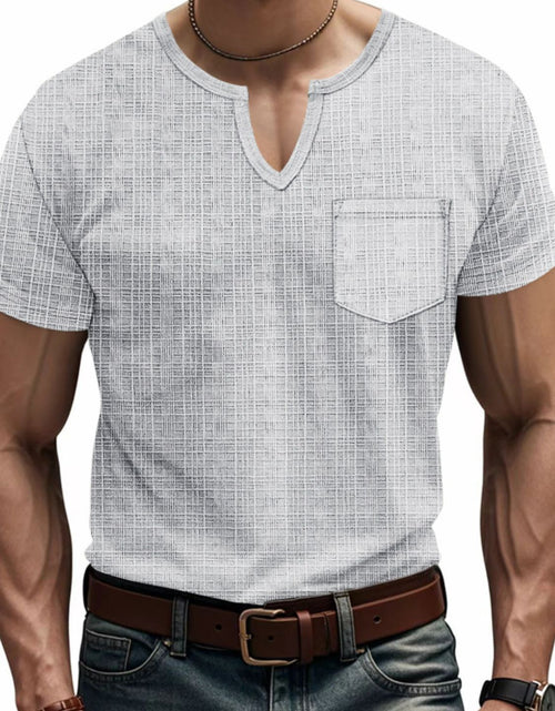 Load image into Gallery viewer, Men's Full Size Notched Short Sleeve T-Shirt Plus Size
