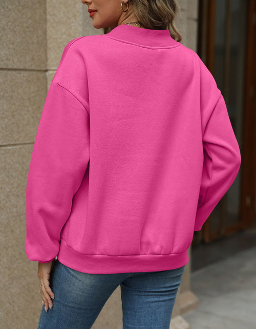 Load image into Gallery viewer, V-Neck Long Sleeve Dropped Shoulder Sweatshirt
