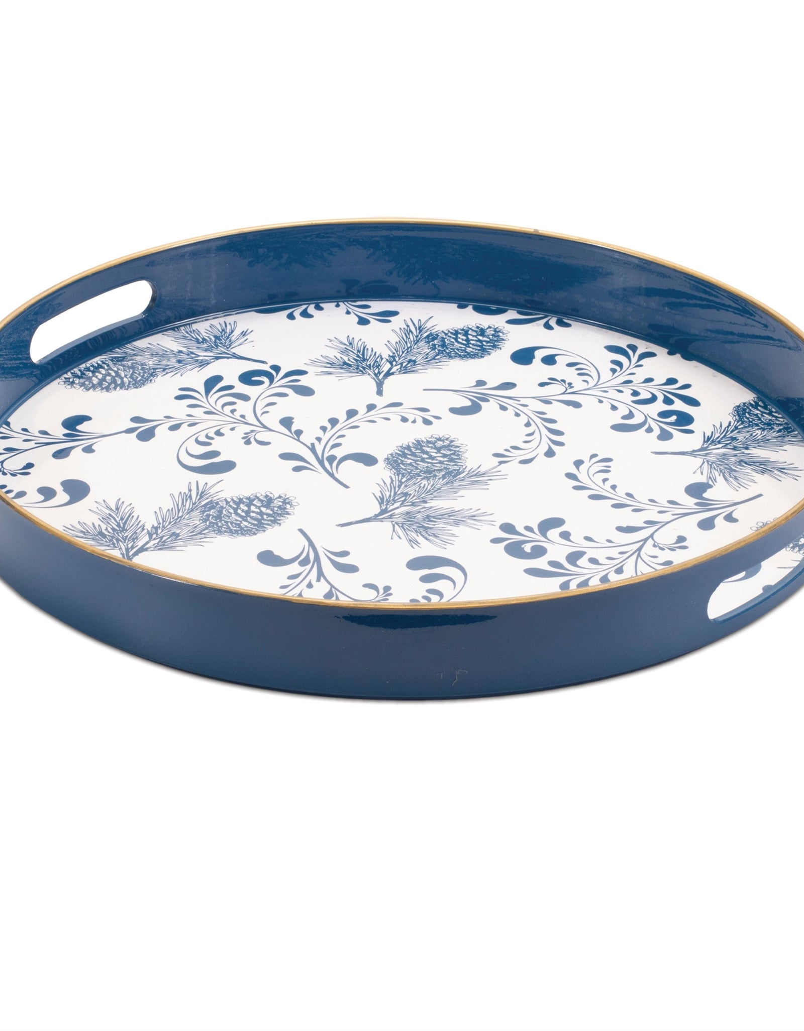 Round Pine Print Tray 13.5"H