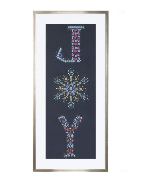 Load image into Gallery viewer, Holiday Jewel "Joy" Print Under Glass 23.5"H

