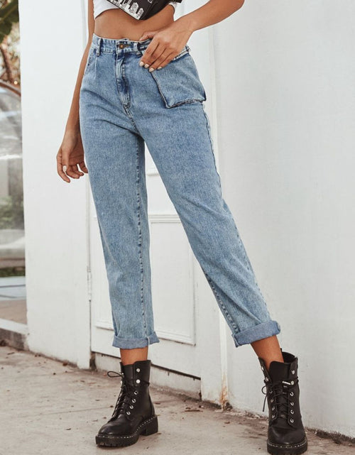 Load image into Gallery viewer, High Waist Straight Leg Jeans

