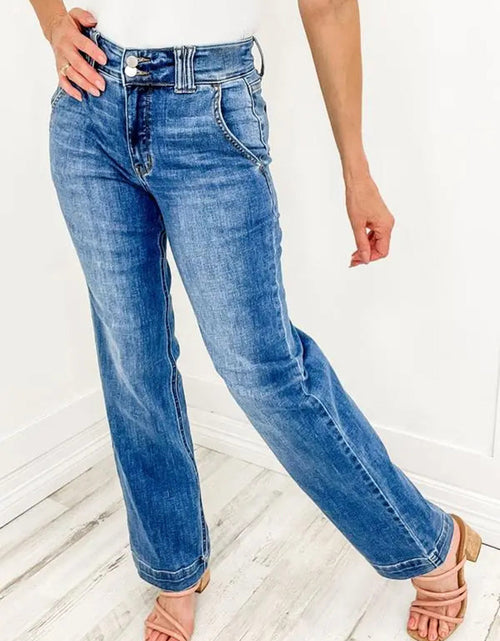 Load image into Gallery viewer, Washed Straight Leg Jeans
