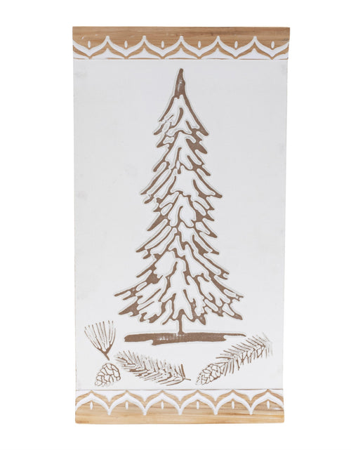 Load image into Gallery viewer, Carved Wood Pine Tree Wall Art 19"H
