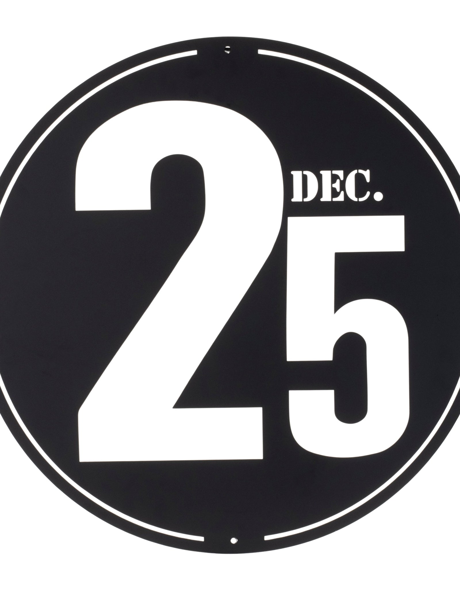 Cut Metal December 25th Plaque 24"D