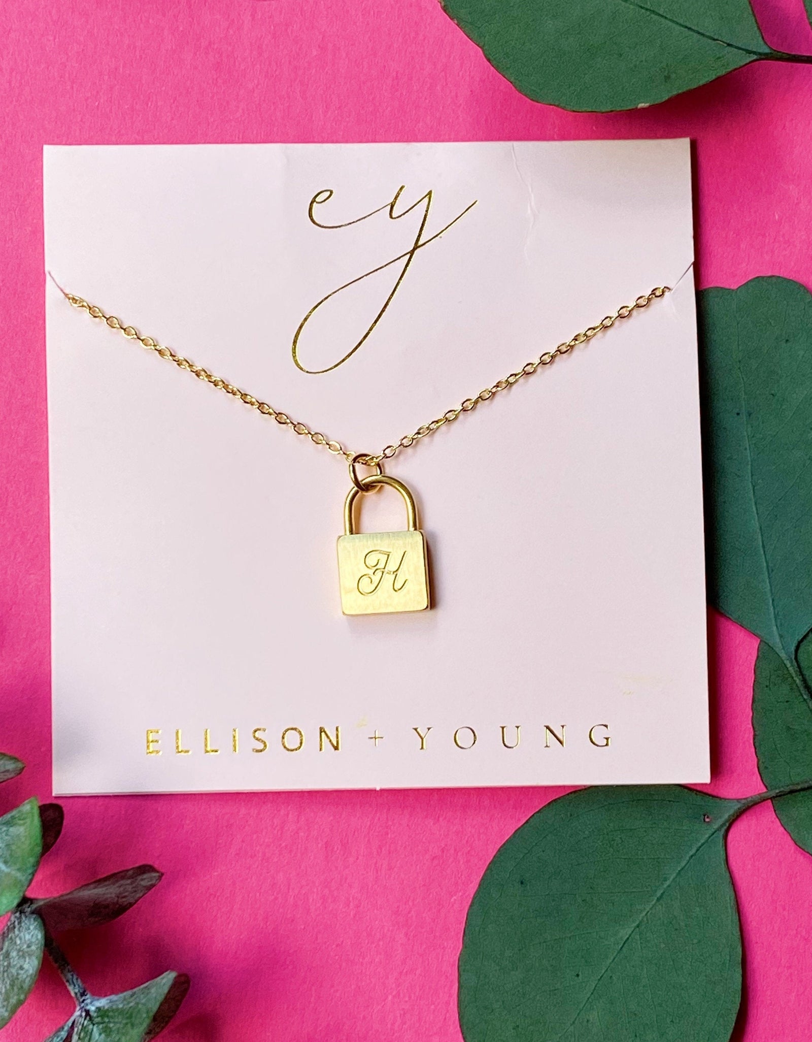 Scripted Notes Locket Initial Necklace by Ellisonyoung.com
