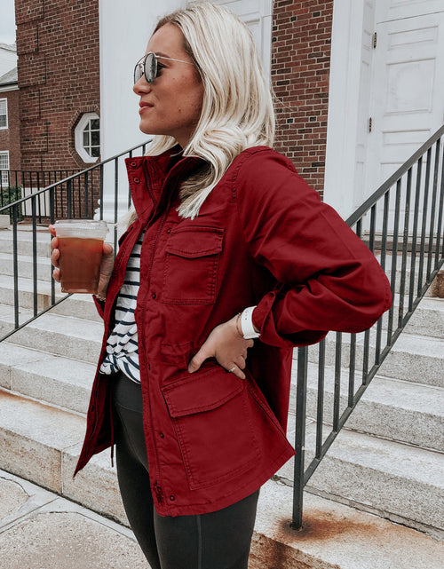 Load image into Gallery viewer, Pocketed Long Sleeve Zip Up Jacket
