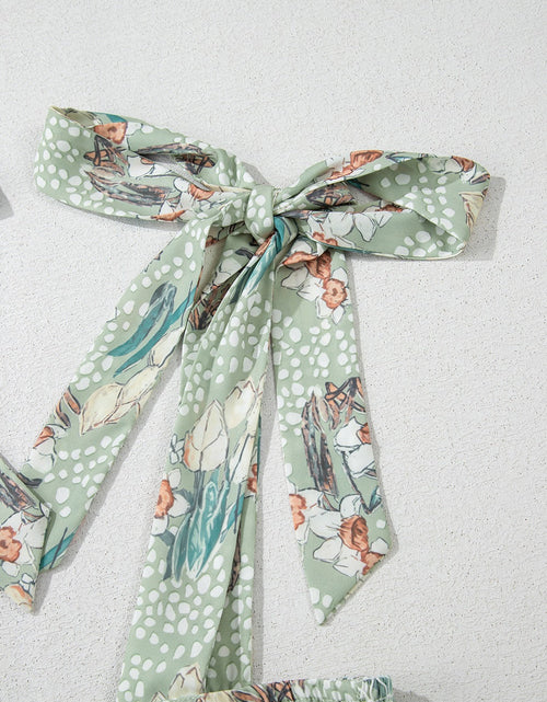 Load image into Gallery viewer, Smocked Printed Tie Shoulder Mini Cami Dress
