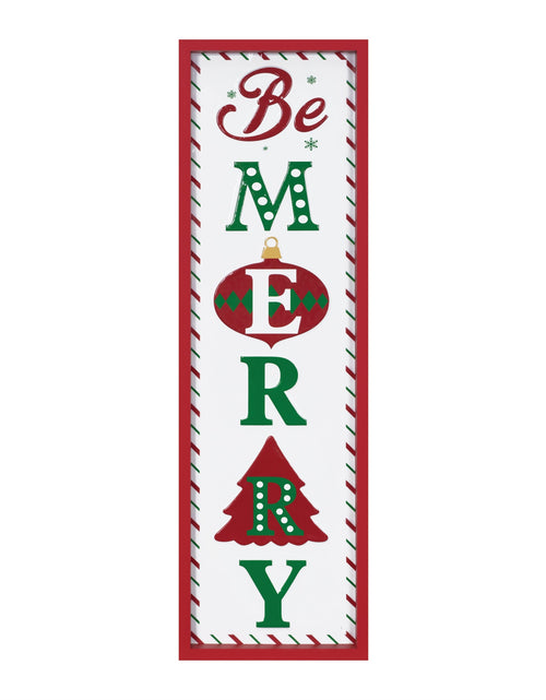 Load image into Gallery viewer, Metal Be Merry Sentiment Sign 30"H
