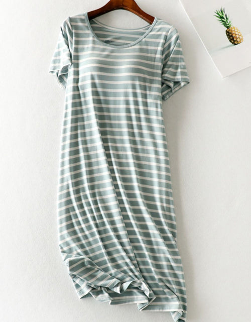 Load image into Gallery viewer, Striped Round Neck Short Sleeve Dress
