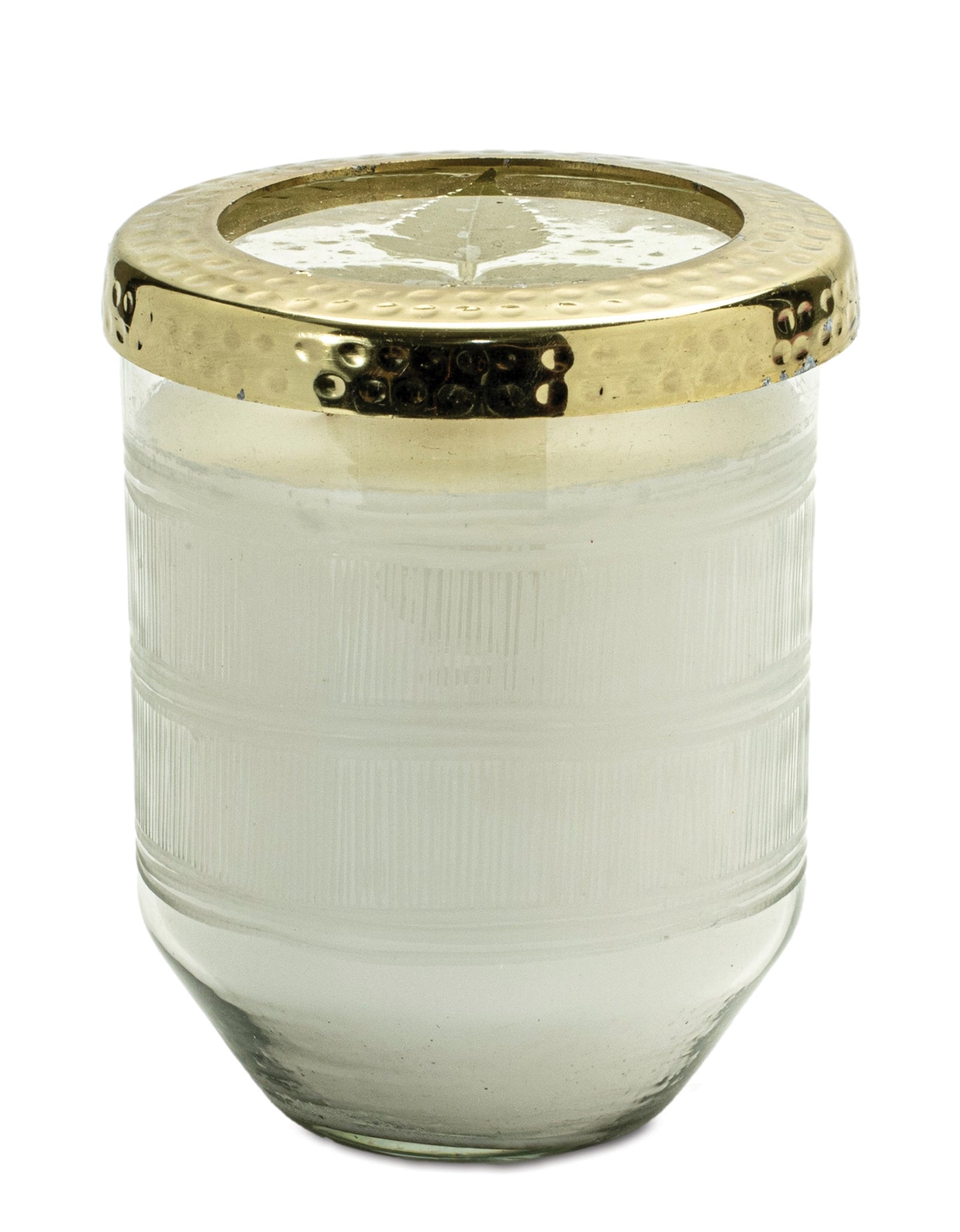 Whit Currant Scented Soy Candle with Pressed Floral Lid 5"D