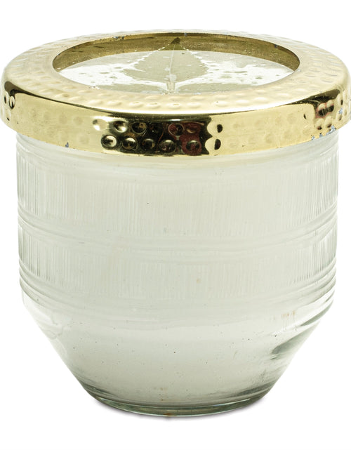 Load image into Gallery viewer, Whit Currant Scented Soy Candle with Pressed Floral Lid 4.25"D
