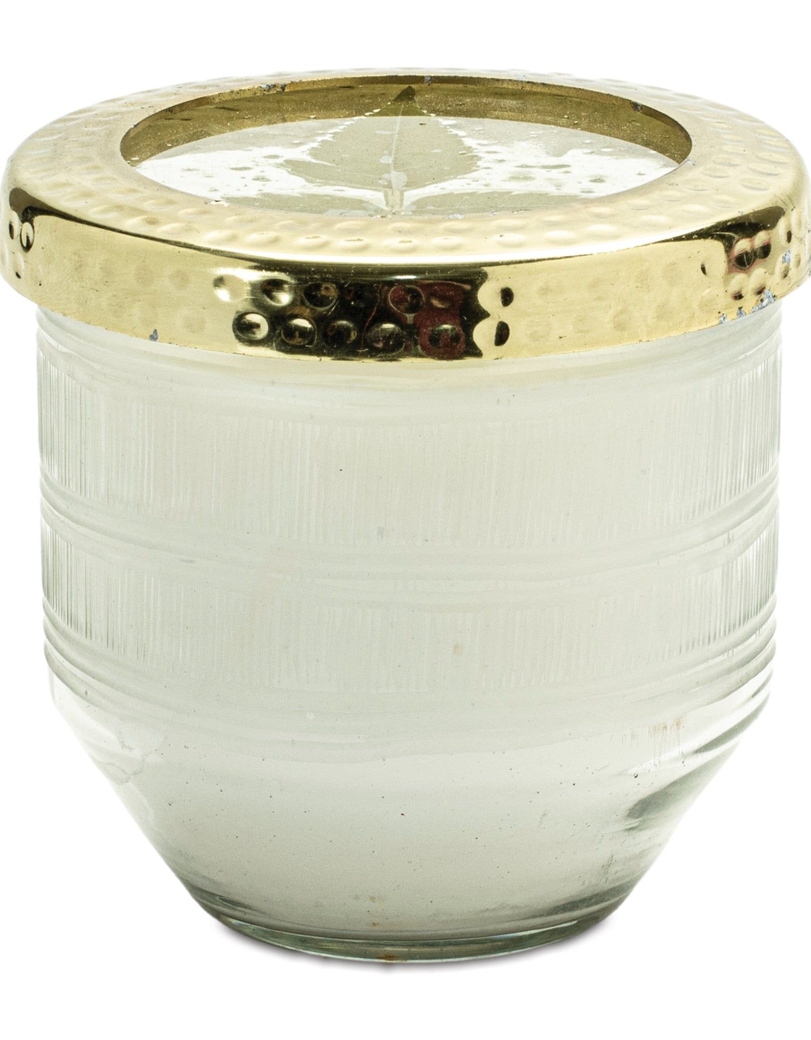 Whit Currant Scented Soy Candle with Pressed Floral Lid 4.25"D