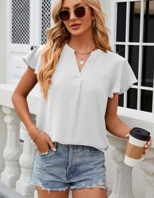 Load image into Gallery viewer, Notched Cap Sleeve T-Shirt
