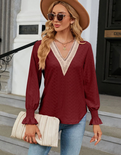 Load image into Gallery viewer, V-Neck Flounce Sleeve Blouse
