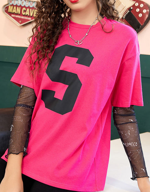 Load image into Gallery viewer, Letter Graphic Round Neck Half Sleeve T-Shirt
