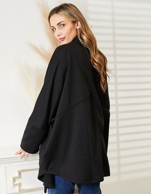 Load image into Gallery viewer, HEYSON Full Size Open Front Cardigan with Scarf Design
