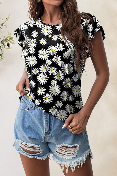 Load image into Gallery viewer, Printed Round Neck Short Sleeve T-Shirt
