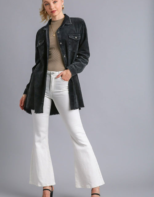 Load image into Gallery viewer, Umgee Raw Hem Button Down Denim Jacket with Chest Pockets
