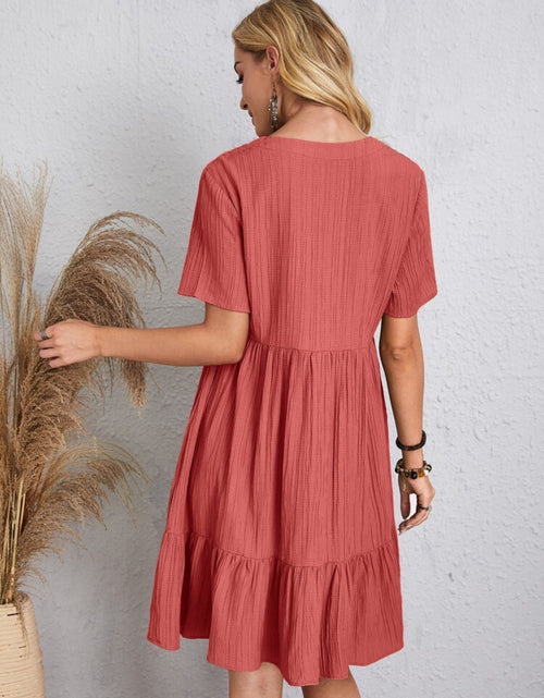 Load image into Gallery viewer, Full Size V-Neck Short Sleeve Dress
