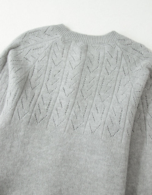 Load image into Gallery viewer, Openwork Button Down Long Sleeve Cardigan
