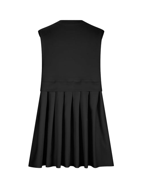 Load image into Gallery viewer, Pleated Round Neck Sleeveless Mini Dress
