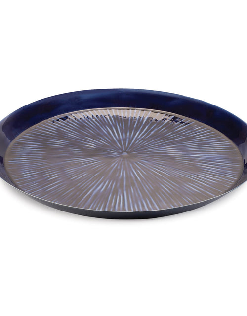 Load image into Gallery viewer, Round Etched Metal Tray 13.5"D
