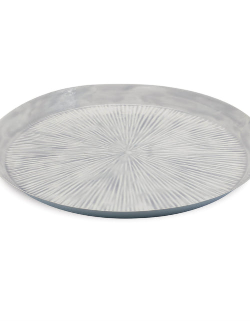 Load image into Gallery viewer, Round Etched Metal Tray 13.5"D
