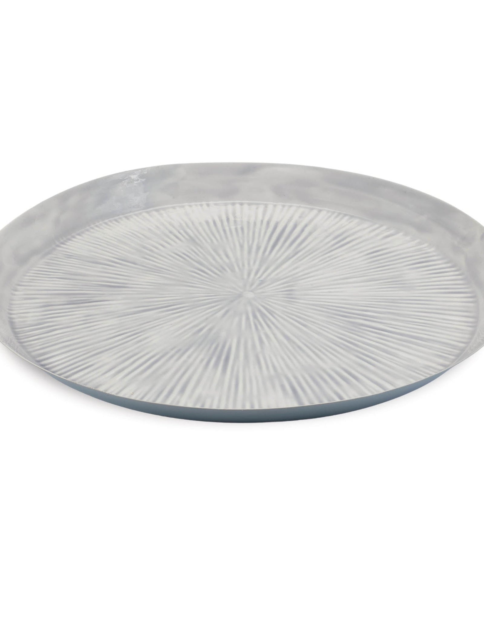 Round Etched Metal Tray 13.5"D