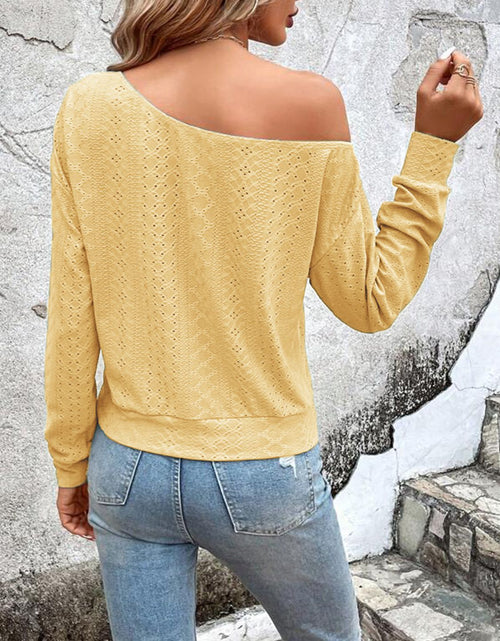 Load image into Gallery viewer, Eyelet Dropped Shoulder Blouse
