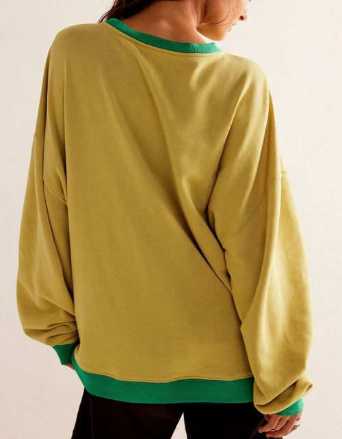 Load image into Gallery viewer, Mandy Contrast Trim Round Neck Long Sleeve Sweatshirt
