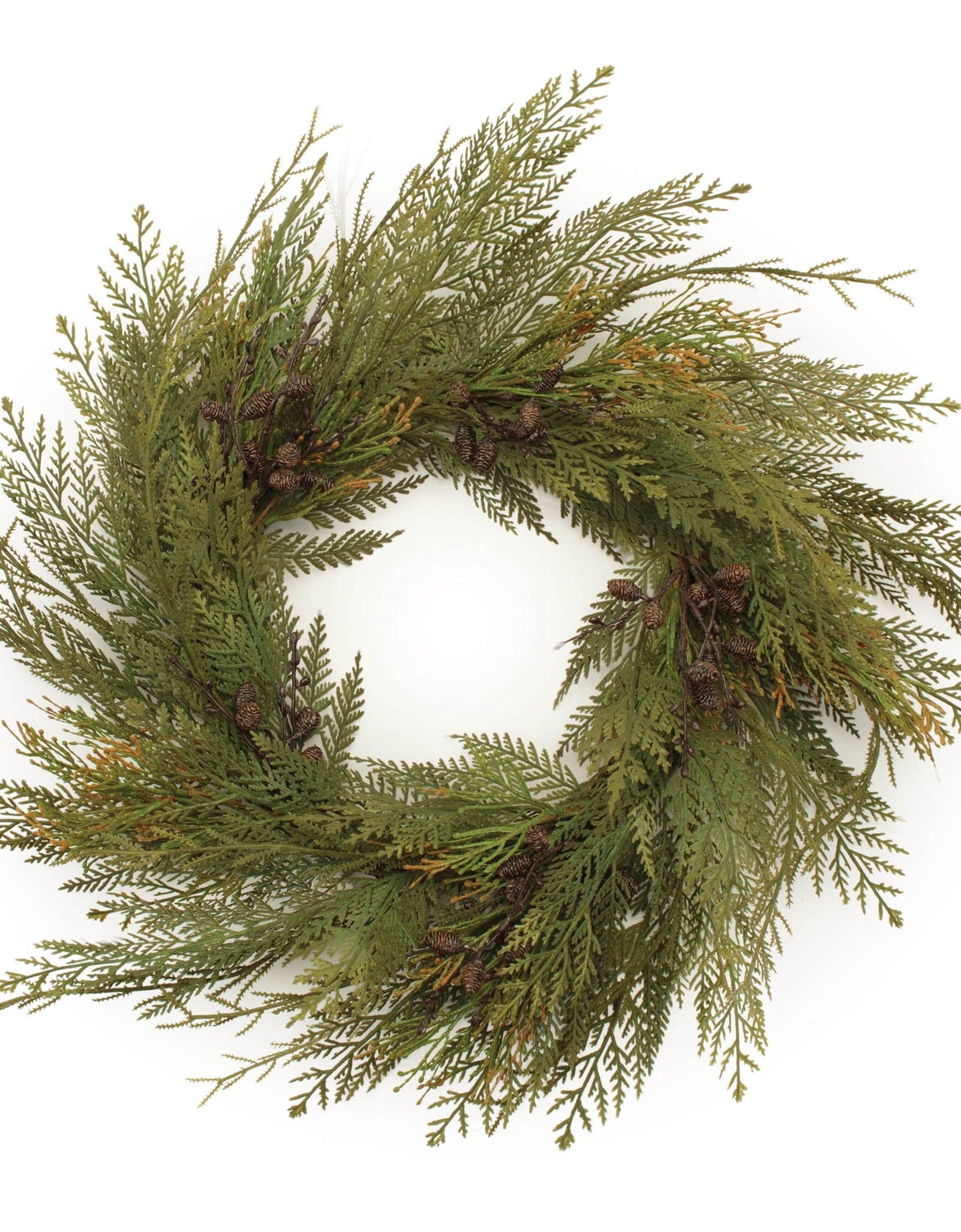 Cedar and Mini Pinecone Wreath 30"D