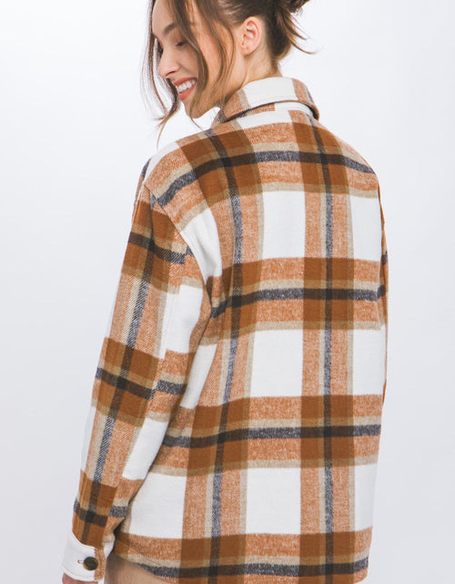 Load image into Gallery viewer, Love Tree Plaid Button Up Shacket
