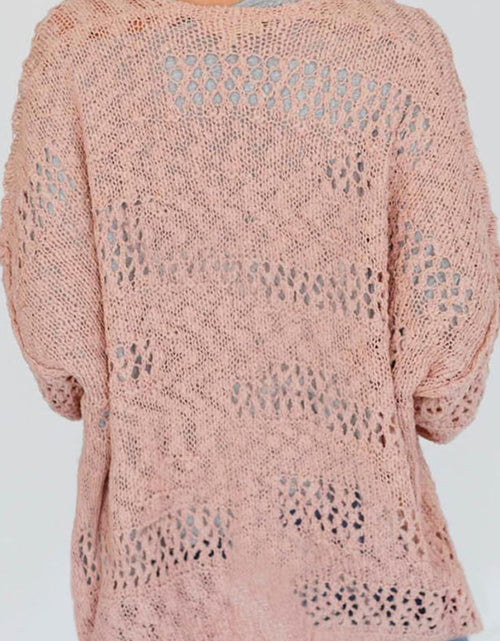 Load image into Gallery viewer, Openwork Open Front Long Sleeve Cardigan
