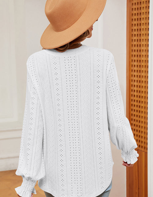 Load image into Gallery viewer, Eyelet Notched Long Sleeve T-Shirt
