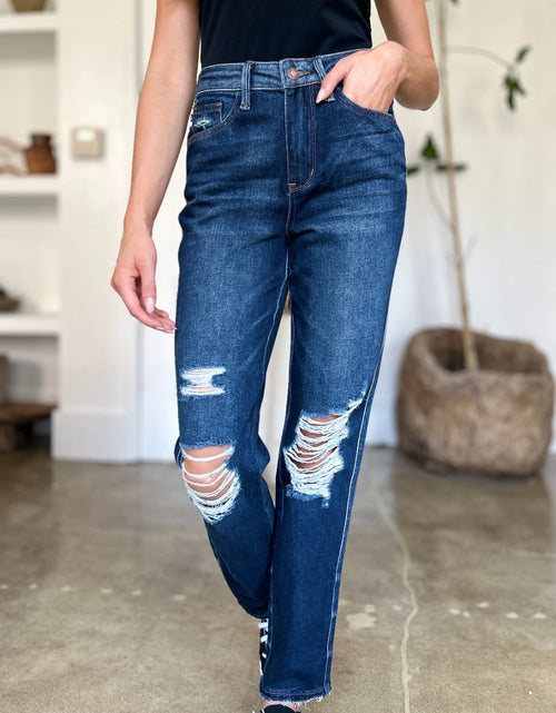 Load image into Gallery viewer, Judy Blue Full Size High Waist Rigid Magic Heavy Destroy Straight Jeans
