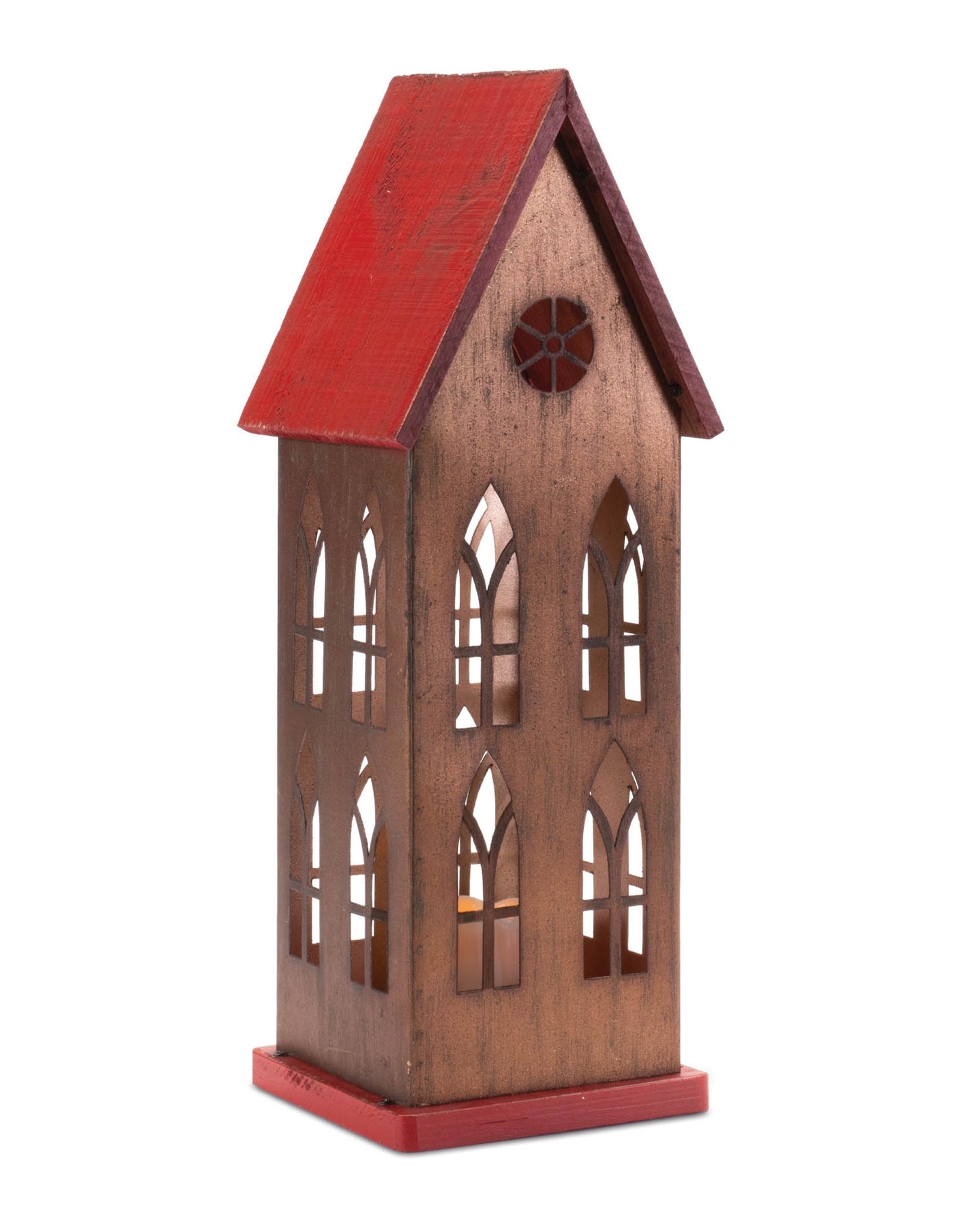LED Church with Candle 17.5"H