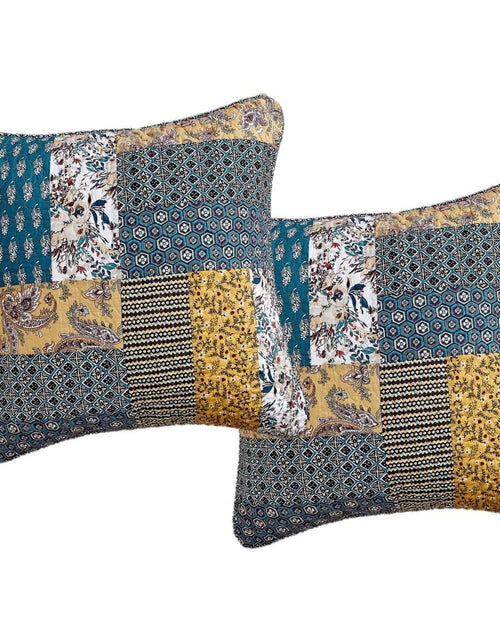 Load image into Gallery viewer, DaDalogy Bedding Set of 2 Honey Cove Floral Patchwork Throw Pillow Covers, 18" x 18" (JHW957) by DaDa Bedding Collection
