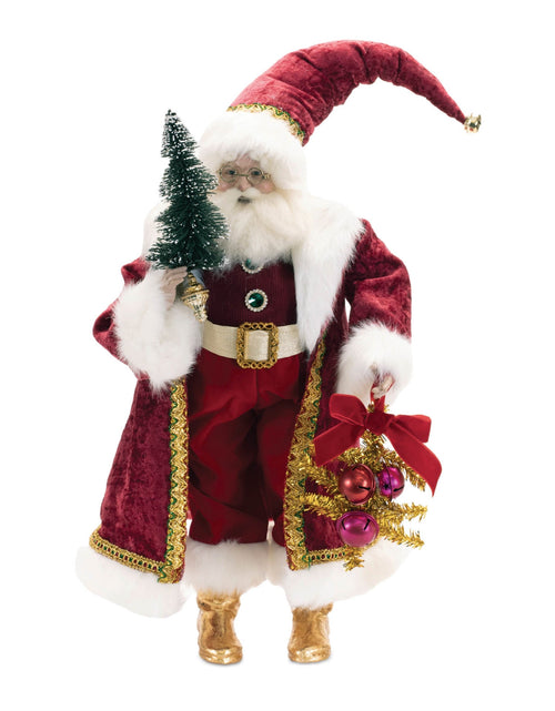 Load image into Gallery viewer, Holiday Santa with Pine Tree Character 25"H
