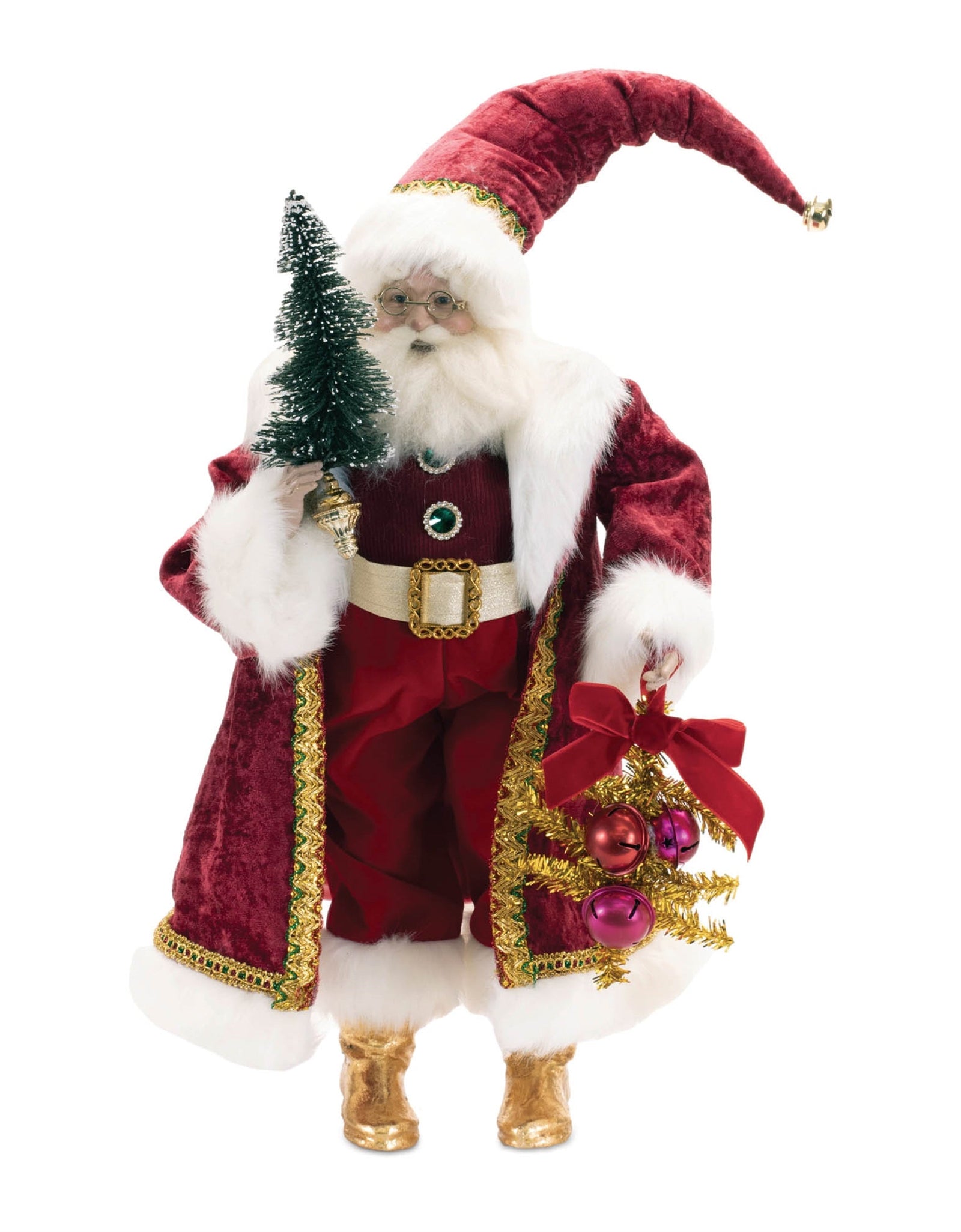 Holiday Santa with Pine Tree Character 25"H