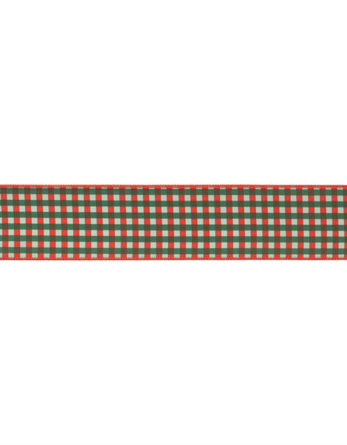 Load image into Gallery viewer, Plaid Wired Ribbon 4" x 5 Yds
